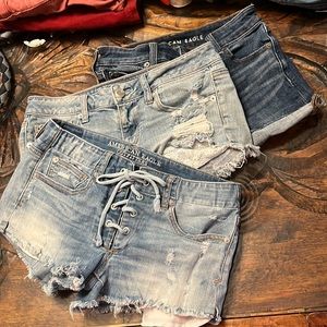 American eagle low rise Jean shorts size 4 bundle